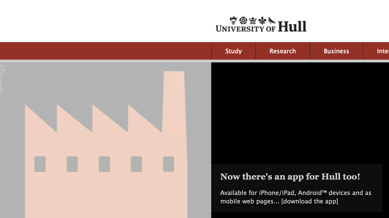 The University of Hull website in 2015