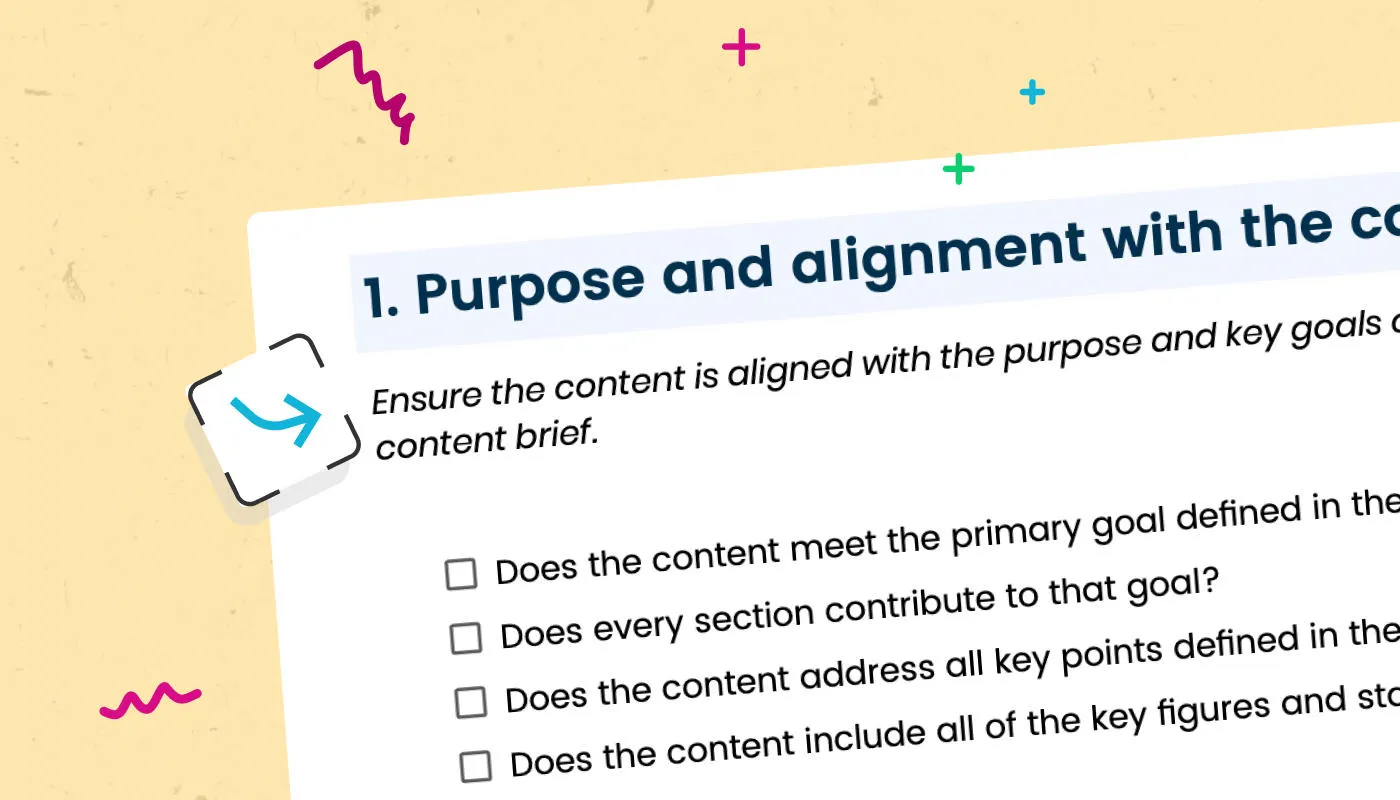 An illustration of the Contensis content quality checklist