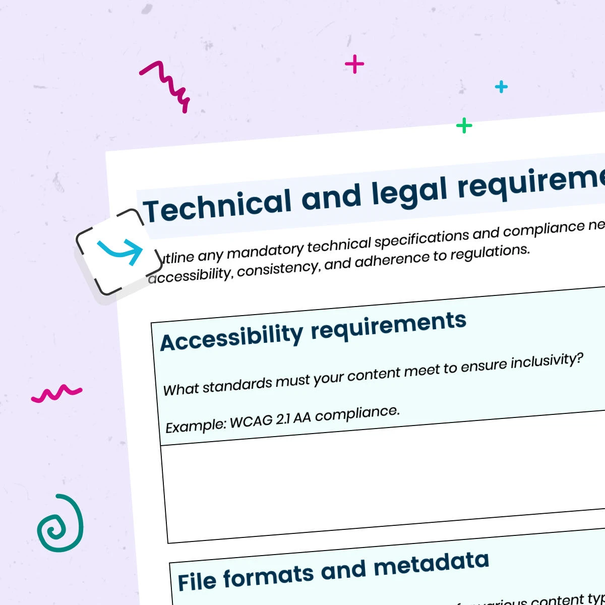 An illustration of the Contensis content standards template.