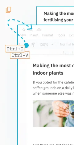 An abstract illustration showing content pasted into a Contensis Canvas.